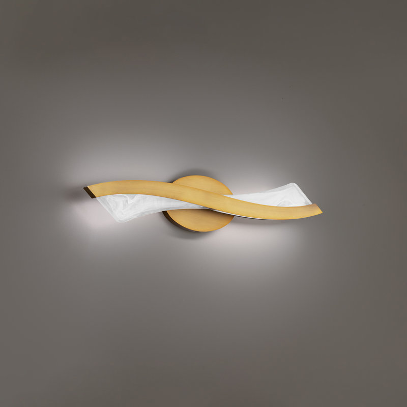 22-Inch Aged Brass Curved LED Bath Vanity Light