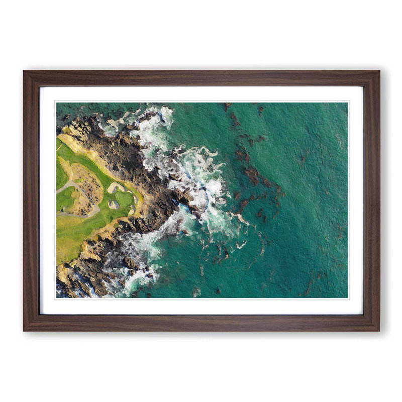 Arrowhead Point Golf Course In California - Single Picture Frame Painting, Walnut, 45cm H x 63cm W x 2cm D