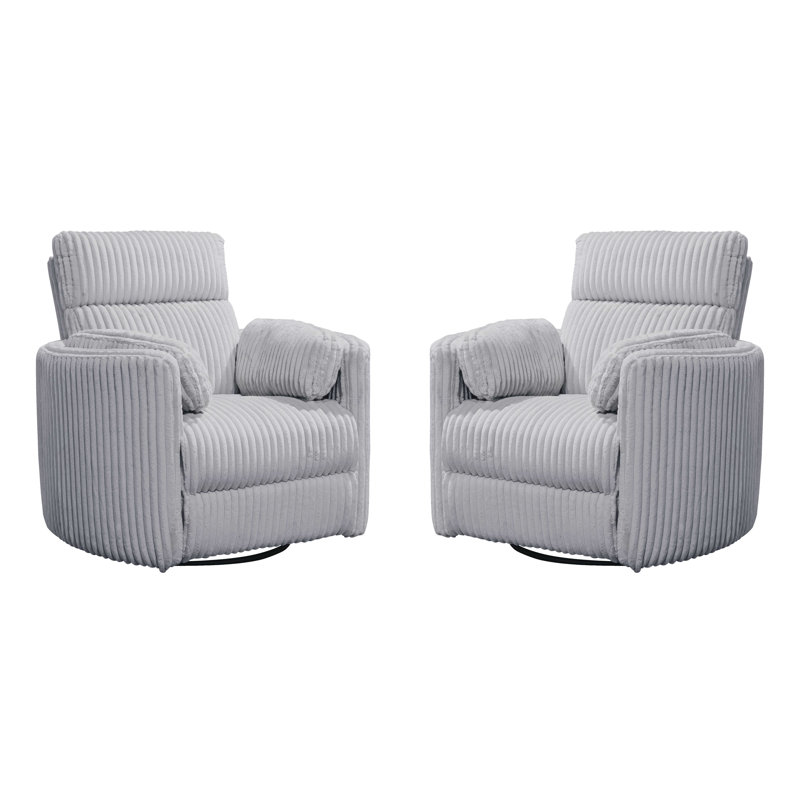 Bre 40" Wide Swivel Power Recliner, Mega Grey
