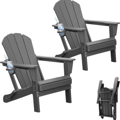 Adirondack Chair, Plastic Adirondack Chairs, HDPE Adirondack Chair, Folding Adirondack Chairs,Outdoor Chairs With Cup Holder For Lawn Patio Deck Fire Pit