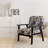 Cobalt Blue Scrollwork Swirls Victorian Pattern II - Upholstered Floral Accent Chair-1244381044
