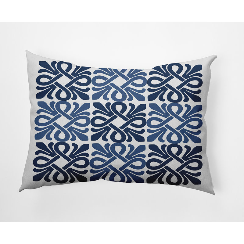  Housse et insert de coussin rectangulaire d'extérieur Tiki, bleu