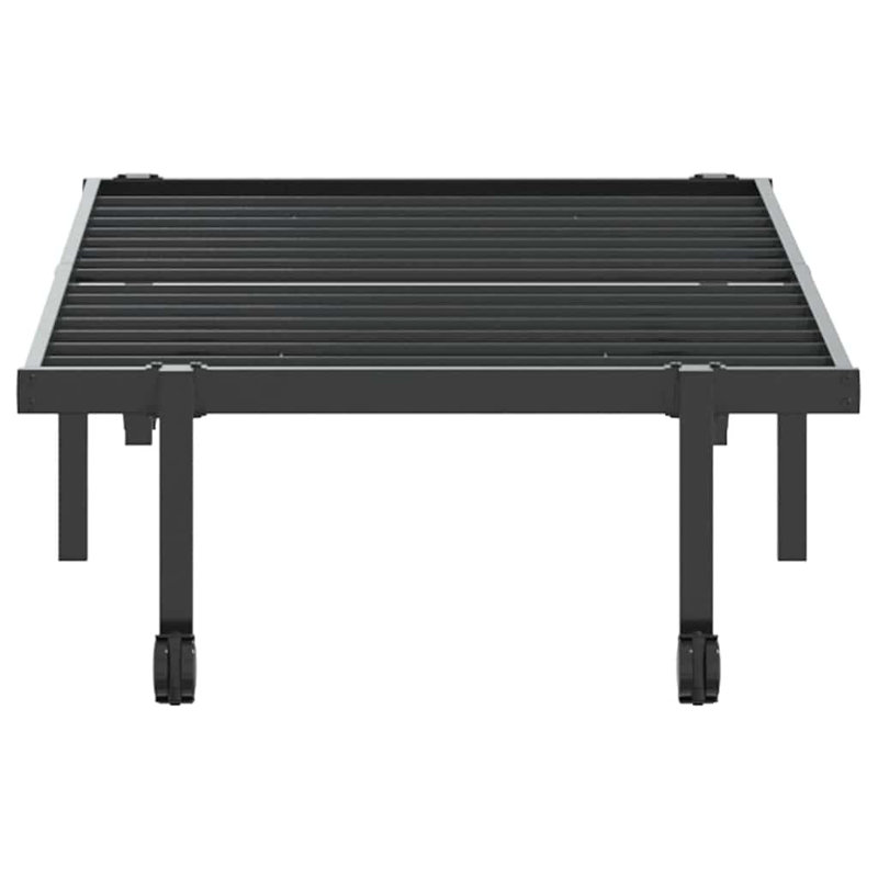 Bed Frame Without Mattress Foldable Steel, Black, 84.5 x 222cm