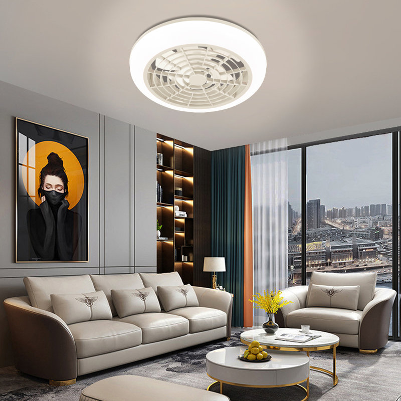 17.7'' Hidden Blade Ceiling Fan with LED Light and Remote Control