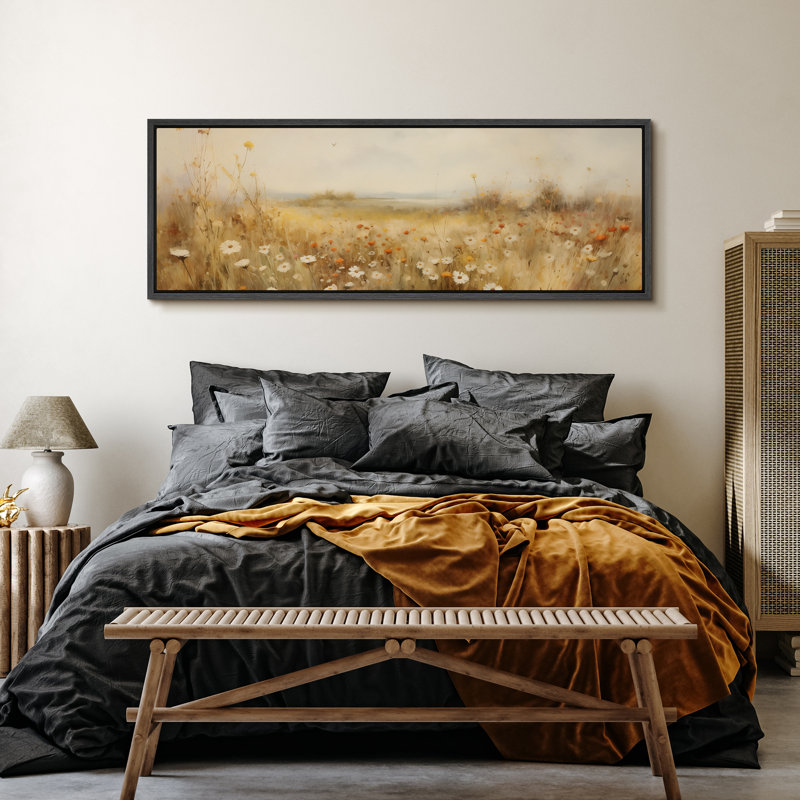 «Vibrant Wildflower Floral», impression sur toile, H 20 po x l 60 po, Black