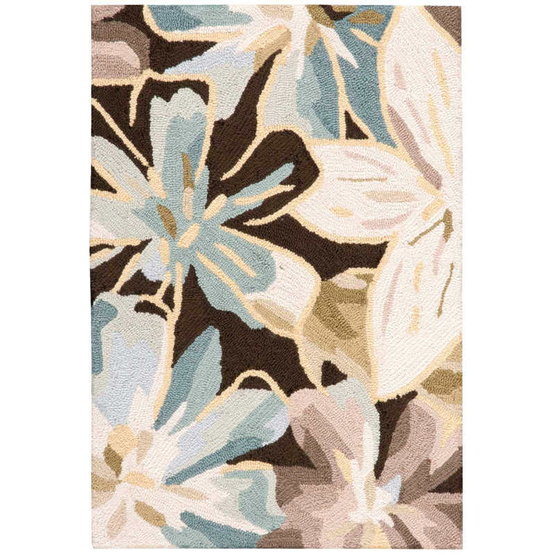 Tapis chocolat contemporain Karyn, Rectangle 1 pi 9 po x 2 pi 9 po