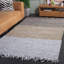 Tapis gris / beige en cuir / coton tissé à la main Grube-1849918292