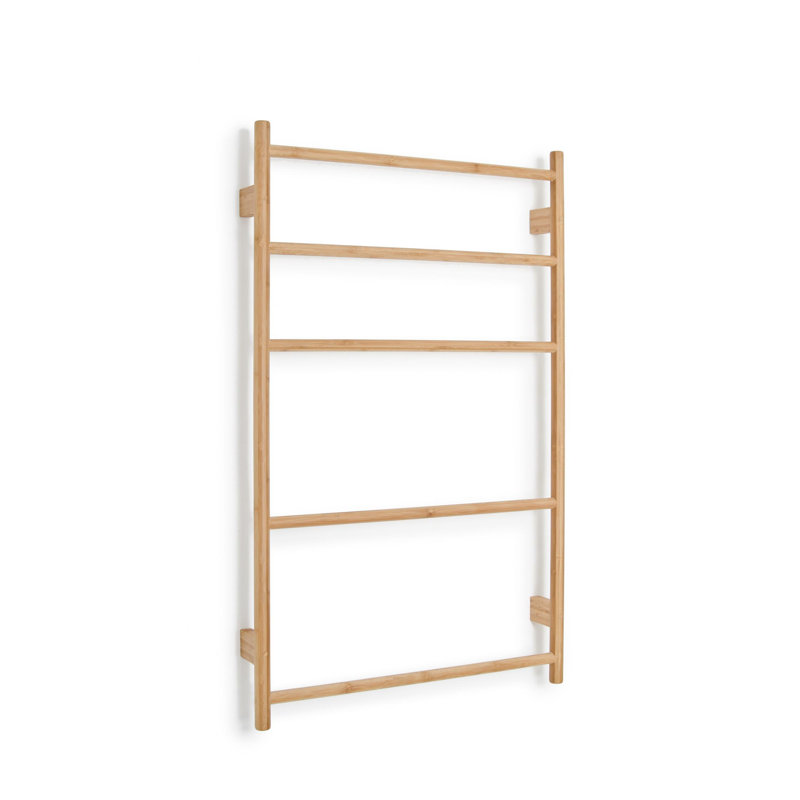 Mendocino Wood 4 Wall Towel Rack, Natural Bamboo