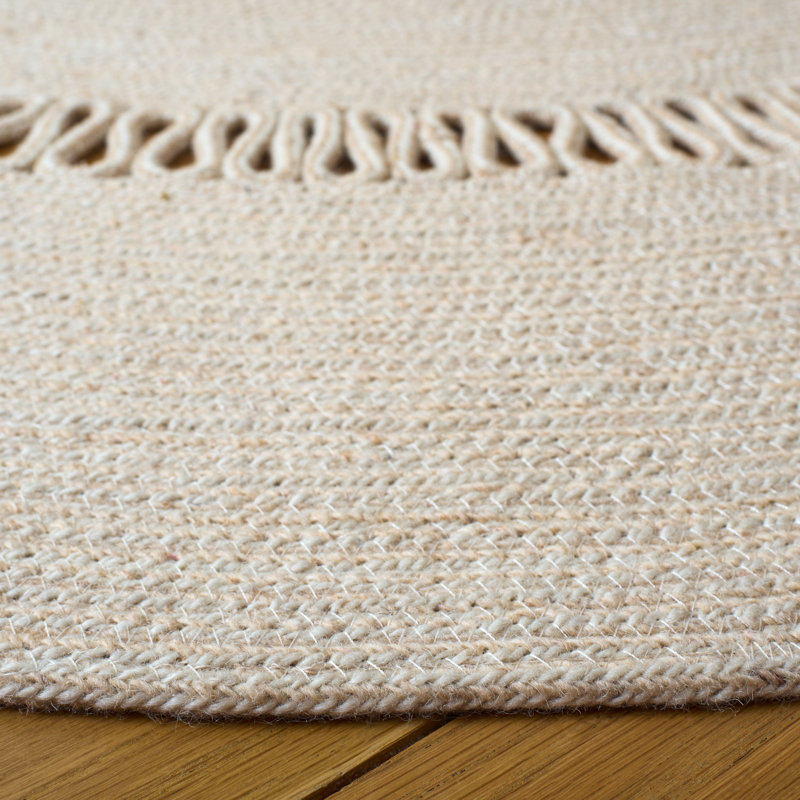 Tapis d'intérieur tressé à la main sans motif, Rond 3 pi 0 po x 3 pi 0 po