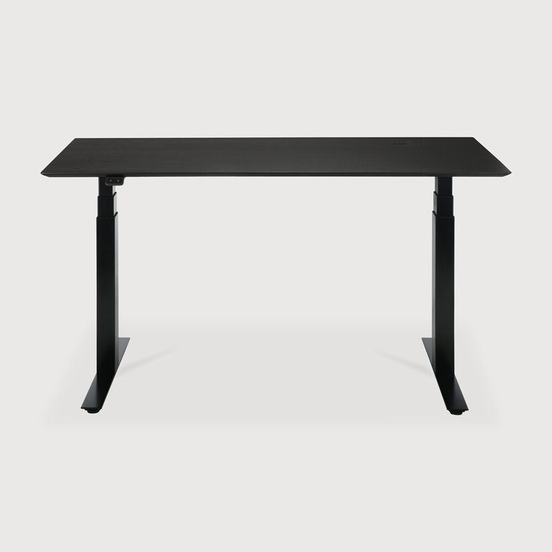 Bok Standing Desk, 25" H x 55.1" W x 27.6" D, Oak/Black