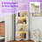 Unavela 5-Tier L-Shaped Corner Bookshelf With LED Lighting & Baffle-1212803343