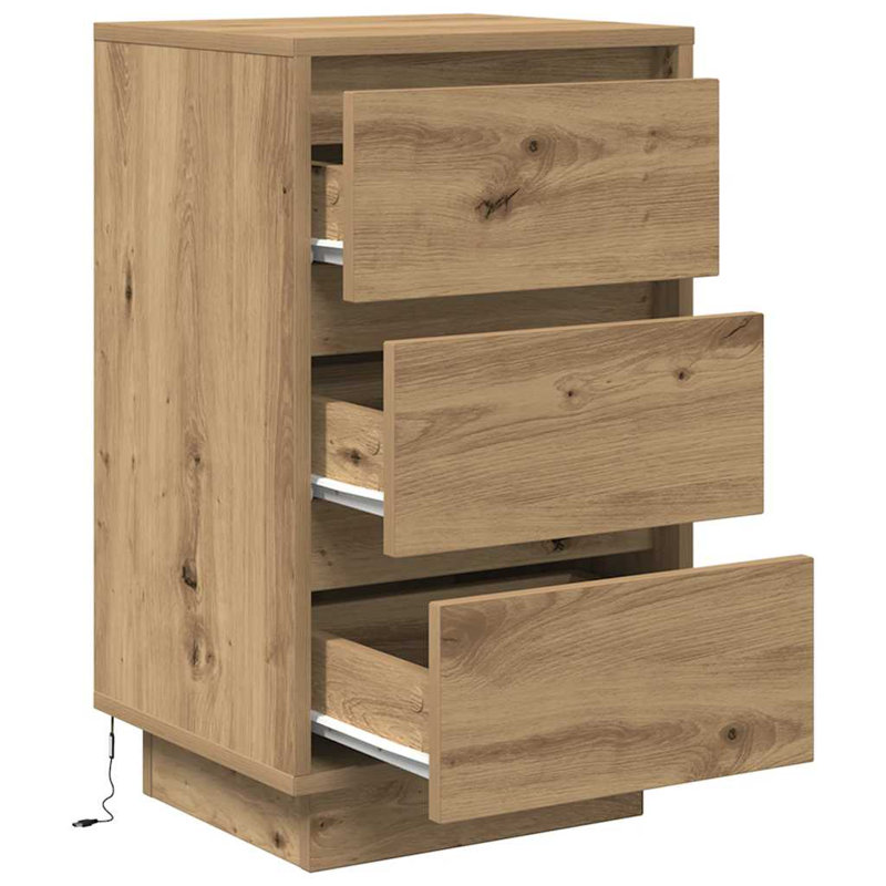 Davayah 38cm W Manufactured Wood Bedside Table, Artisan Oak