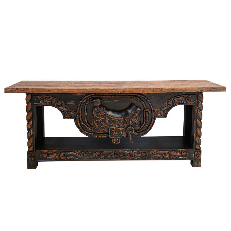 Old West Saddle Console, Wood