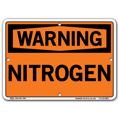 Nitrogen Warning Sign -  Vestil, SI-W-41-A-AL-063