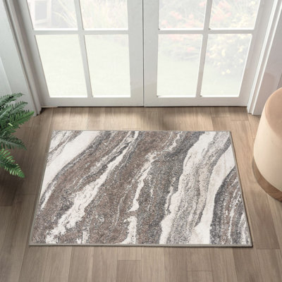 Tapis abstrait gris Alayana