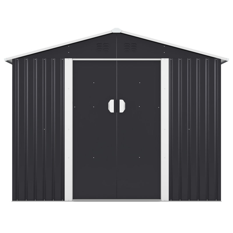 8'ft W wx8'ft D  Metal Large Outdoor Storage Shed with Sturdy Structure