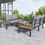 Outdoor Edgecomb Powder Coated Steel 4 - Person Seating Group with Cushions-841018685-841018686