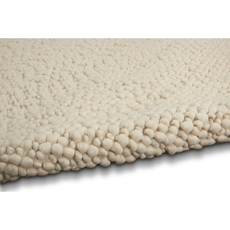 Tapis ivoire en laine crocheté / crocheté Trussville, Rectangle 9 pi x 12 pi