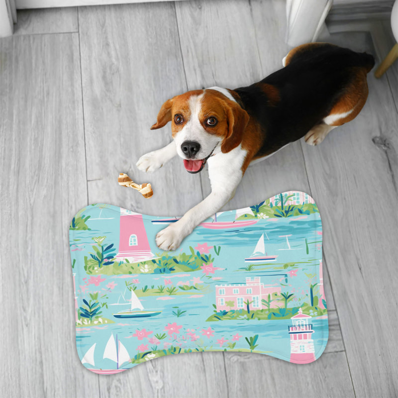 Élégant décor de phare - 1 tapis d'alimentation en forme d'os