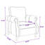Fauteuil club en similicuir avec accoudoirs roulés et garniture cloutée pour les salons et les salons