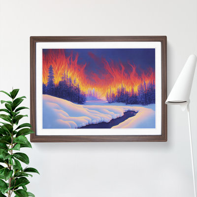 XH1022-10182X Winter Forest Flames - Single Picture Frame Print