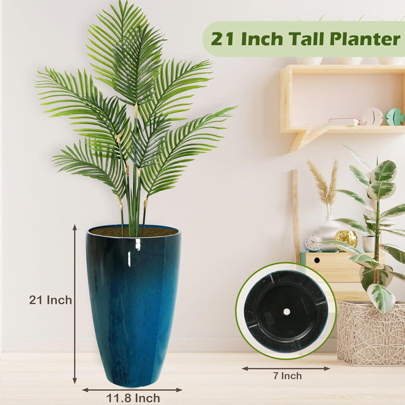  Jarrow 21" Large Tall Round Planter Pot (Set of 2)