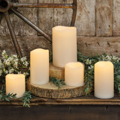 Ensemble 5 pièces de bougies votives sans parfum bisque