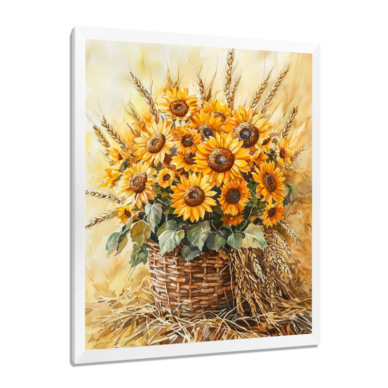 Slyvia - Floral Canvas Art Print, 20" H x 12" W, Framed Print without Mat, White