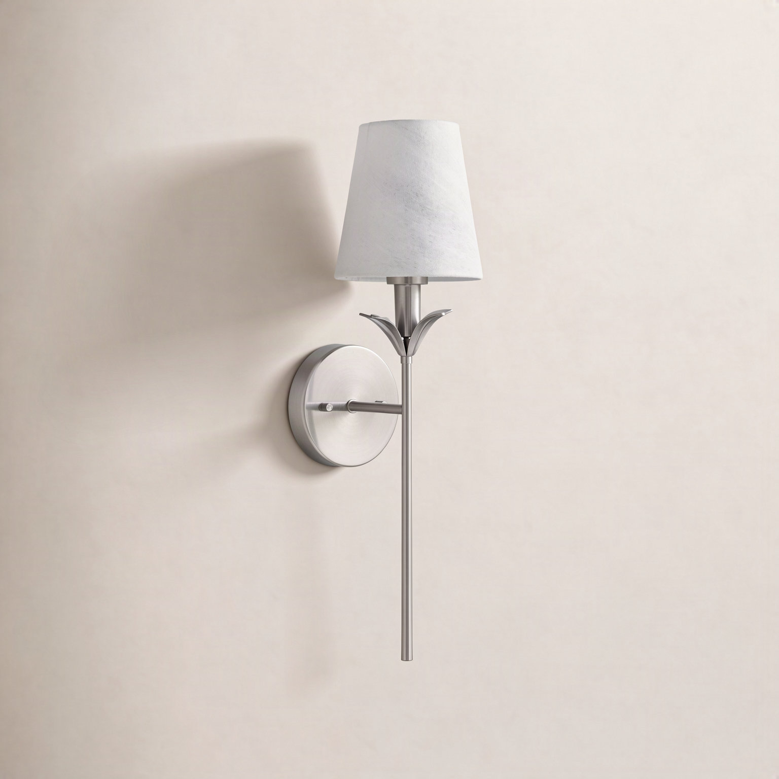 Mara Single Light Dimmable Brass Wallchiere, Brushed Nickel