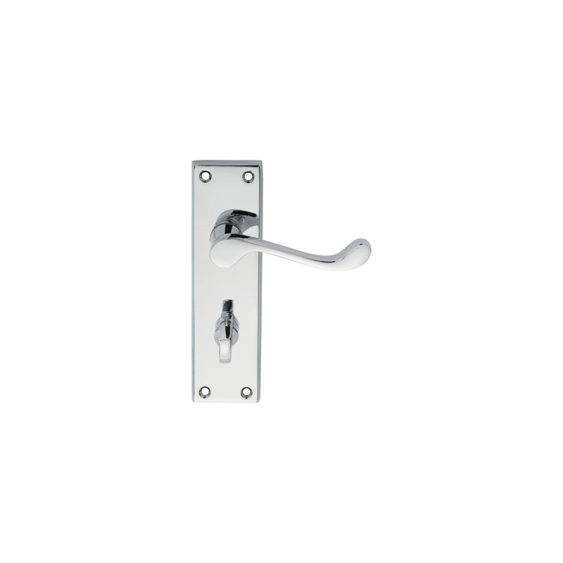 Mackinac Bathroom Door Handle, Polished Chrome