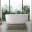 55 po. X 29,5 po. Baignoire de trempage autoportante à surface solide en pierre blanche Flatbottom