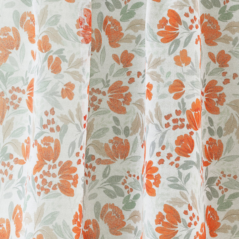 Sheer Curtain Panel Pair, 140cm Width x 183cm Drop, Orange