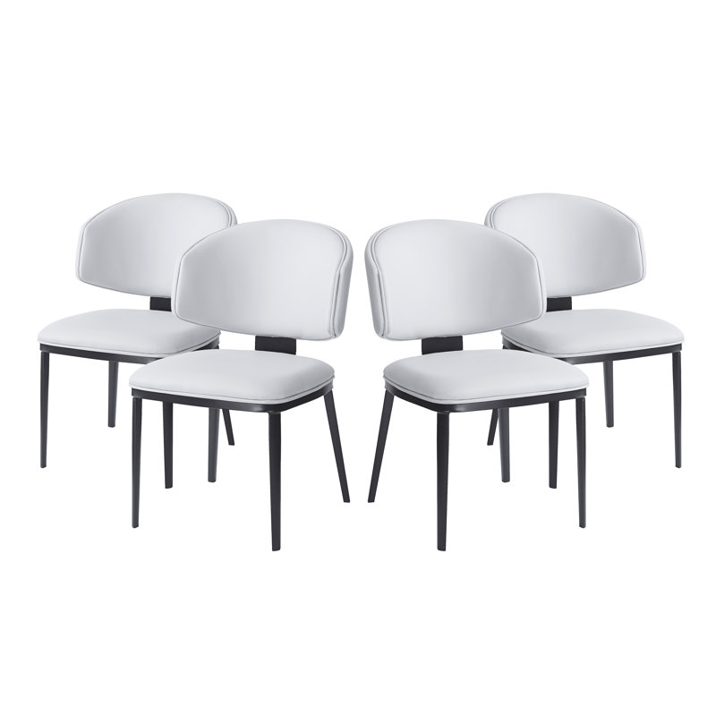 Bugarin PU Leather Upholstered Dining Chairs, White