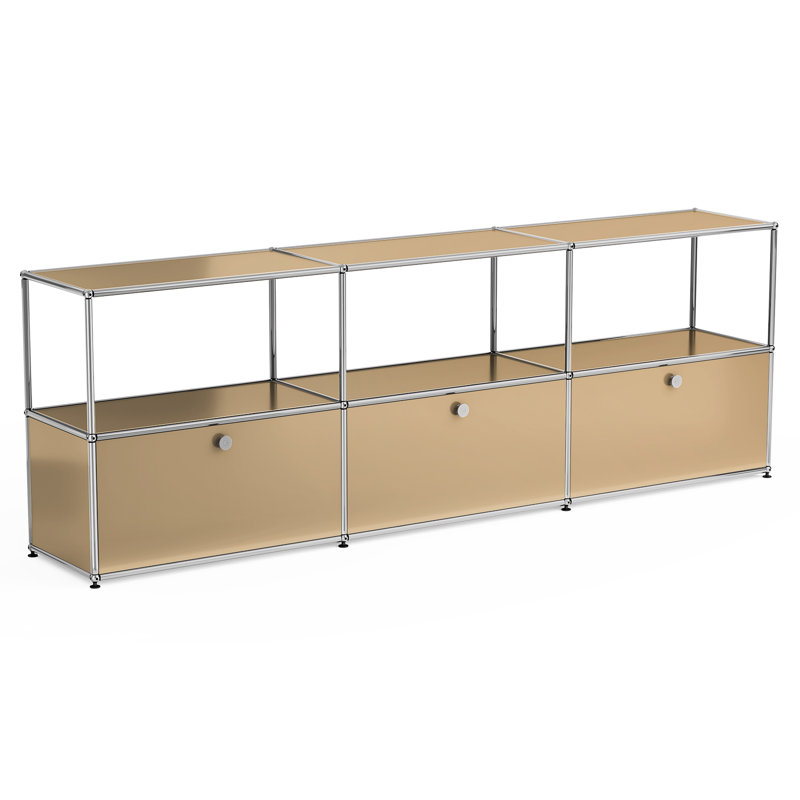 Armoire de rangement modulaire en acier avec tablettes réglables, Brun