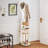 65" Freestanding Coat Rack with Rotating Storage Shelves, Wooden Coat Tree Stand with 6 Hooks, Coat Rack with Shelf for Entryway, Bedroom, Hallway, Corner and Office-1409697894