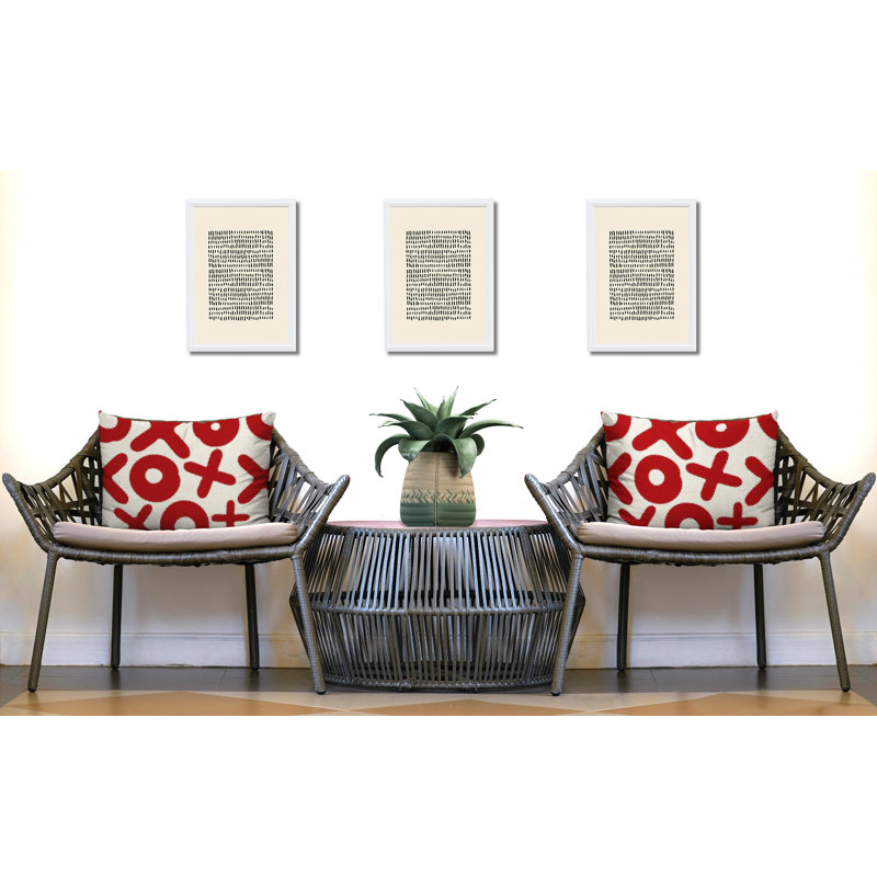 Oreiller intérieur / extérieur 2 ensembles Ohi, 20 po x 14 po, Rouge