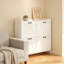 Armoire de rangement pour chaussures peu encombrante, panneau de fibres à densité moyenne blanc, solution d'entrée de style moderne