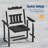  7 PCS Outdoor Dining Set with Umbrella Hole, HIPS All Weather Patio Table and 6 Chairs, Ergonomic Seats for Patio, Yard, Poolside-1648088947