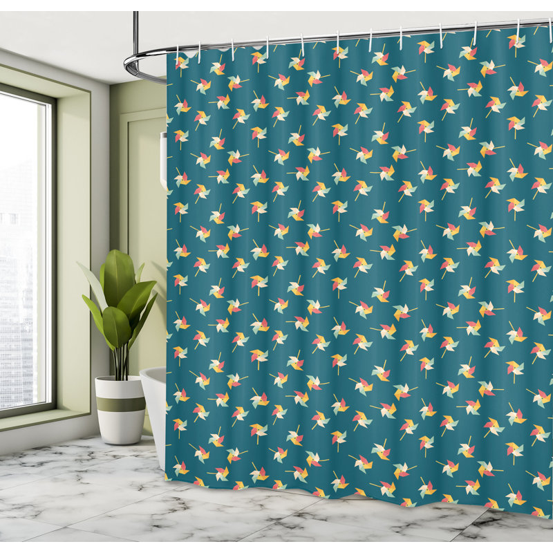 Dakota Fields Pinwheel Shower Curtain Graphic Pattern, 70" H x 69" W