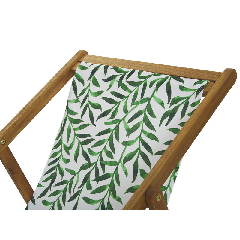 Dalmazio Folding Deck Chair, Beige, Geometric 2
