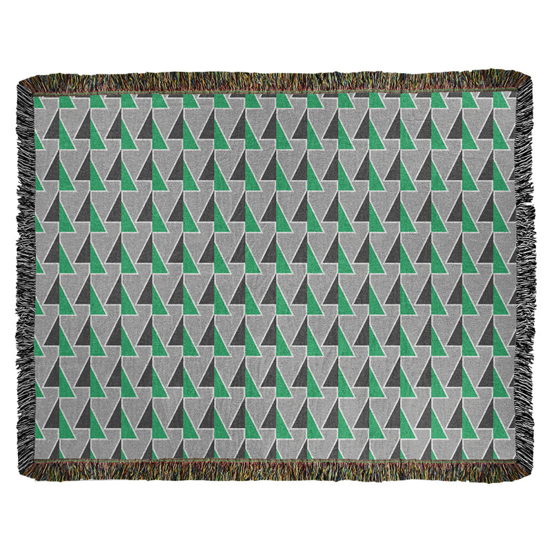 Couverture en coton tissé à flèches changeante, l 37 po x L 52 po, Vert