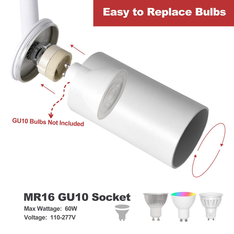 BLASIVE Plug In Track Lighting With Power Cord 8-Light GU10 Track Lighting Kit With 66ft H Type Track Lighting Rails Basq1401