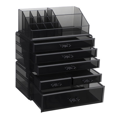 23.8x15.3x29.6cm Plastic Makeup Organiser
