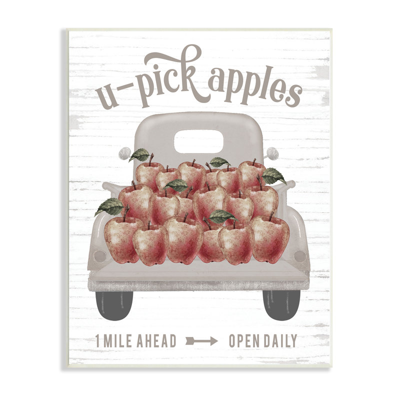 U-Pick Apples, Plaque murale, H 15 po x l 10 po x P 0,5 po