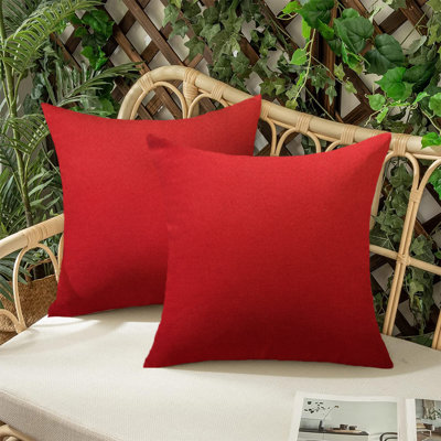 Set of 2 Solid Bright Color Indoor/Outdoor Throw Pillows Covers 20"x20" Square