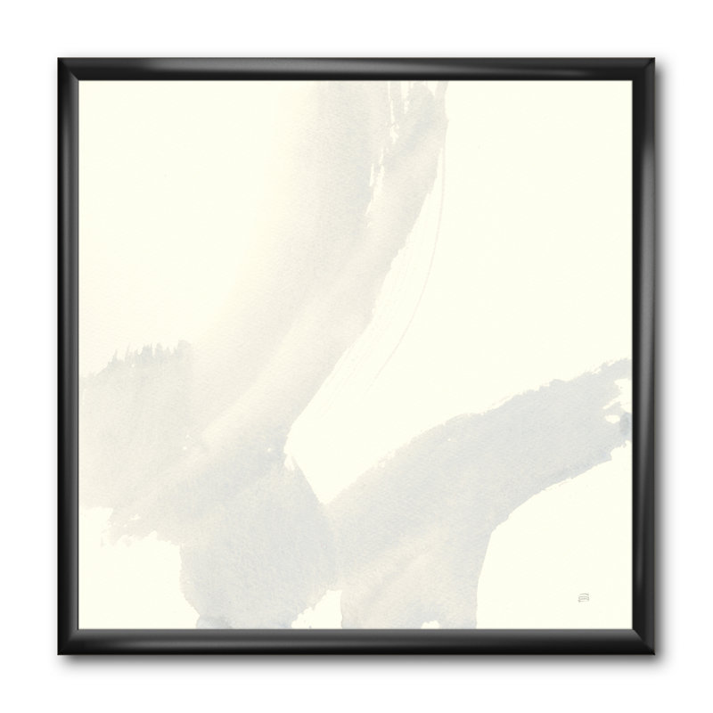 Cadre photo « minimal géométrique zen iii », reproduction sur toile, Cadre noir, H 16 po x l 16 po x P 1 po