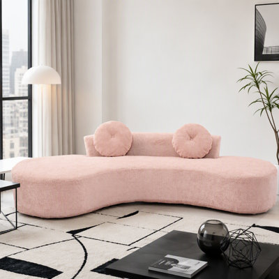 Canapé courbé moderne et minimaliste avec coussins moelleux, aucun assemblage requis pour une assise confortable
