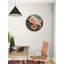 Horloge murale florale en verre trempé, horloge florale verte et pêche-2097601000-2097601002