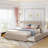 Queen Size Tufted Platform Bed with Drawers and Tr Upholstered Linen Standard Bed with Drawers-75165450