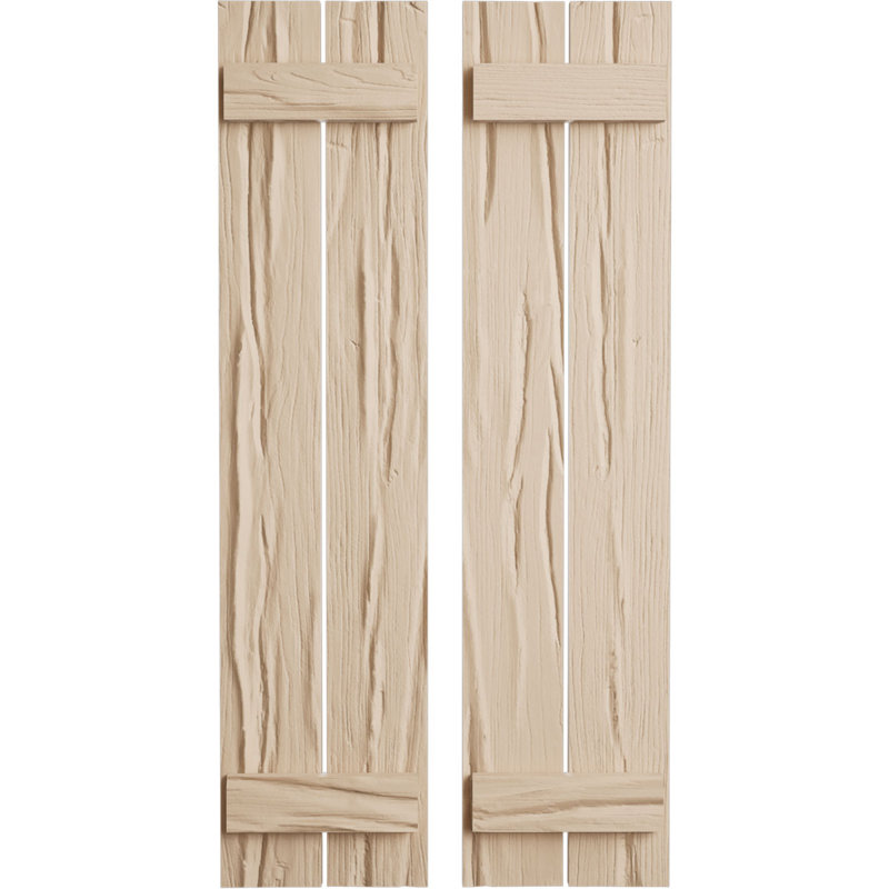 Volets en faux bois rustique à deux planches espacées (par paire), H 48 po x l 11,5 po x P 1 po, 11"
